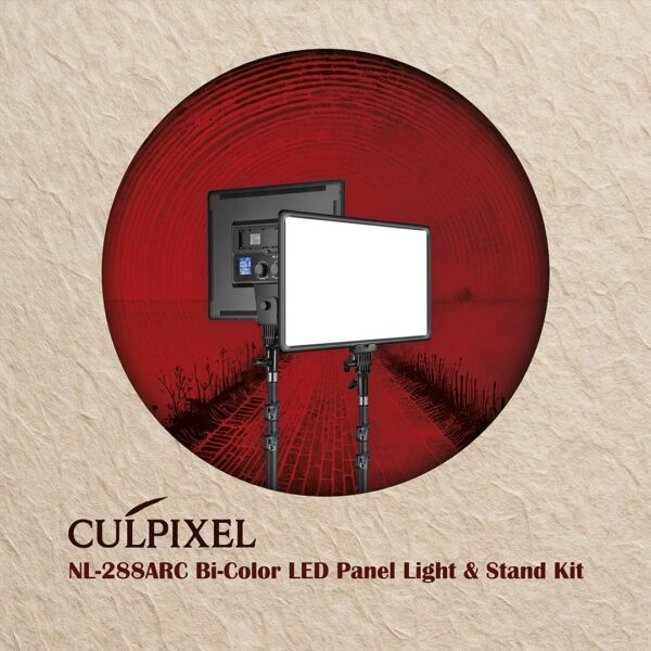 Culpixel 2 Pack NL-288ARC Bi-Color LED Panel Light Stand Kit